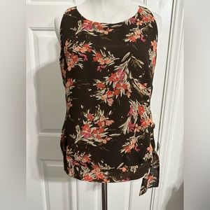 *NEVER WORN Ann Taylor Loft Floral Tank/Blouse in Brown/Coral/Peach/Green M P